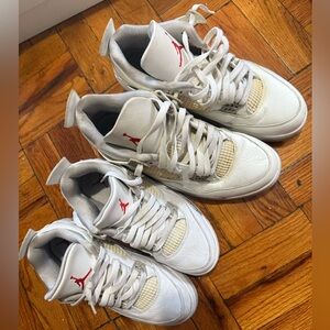 Men and Women White Jordan Sneakers